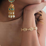 Karishma handcrafted pearl and polki jhumki