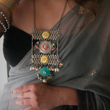 Tisha handcrafted delicate long silver necklace
