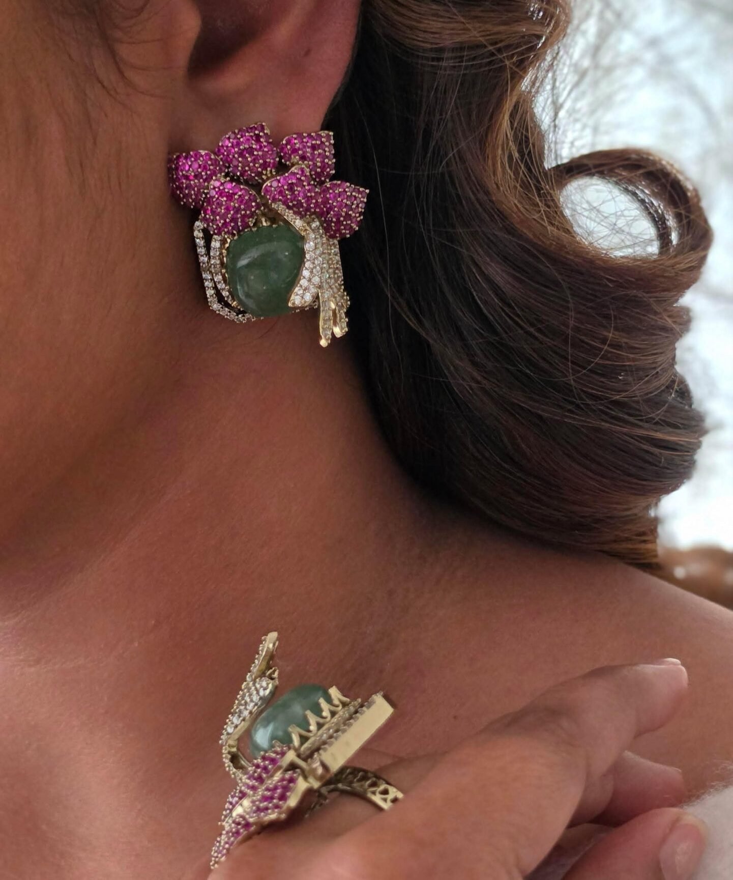 Zion semi-precious stone studs