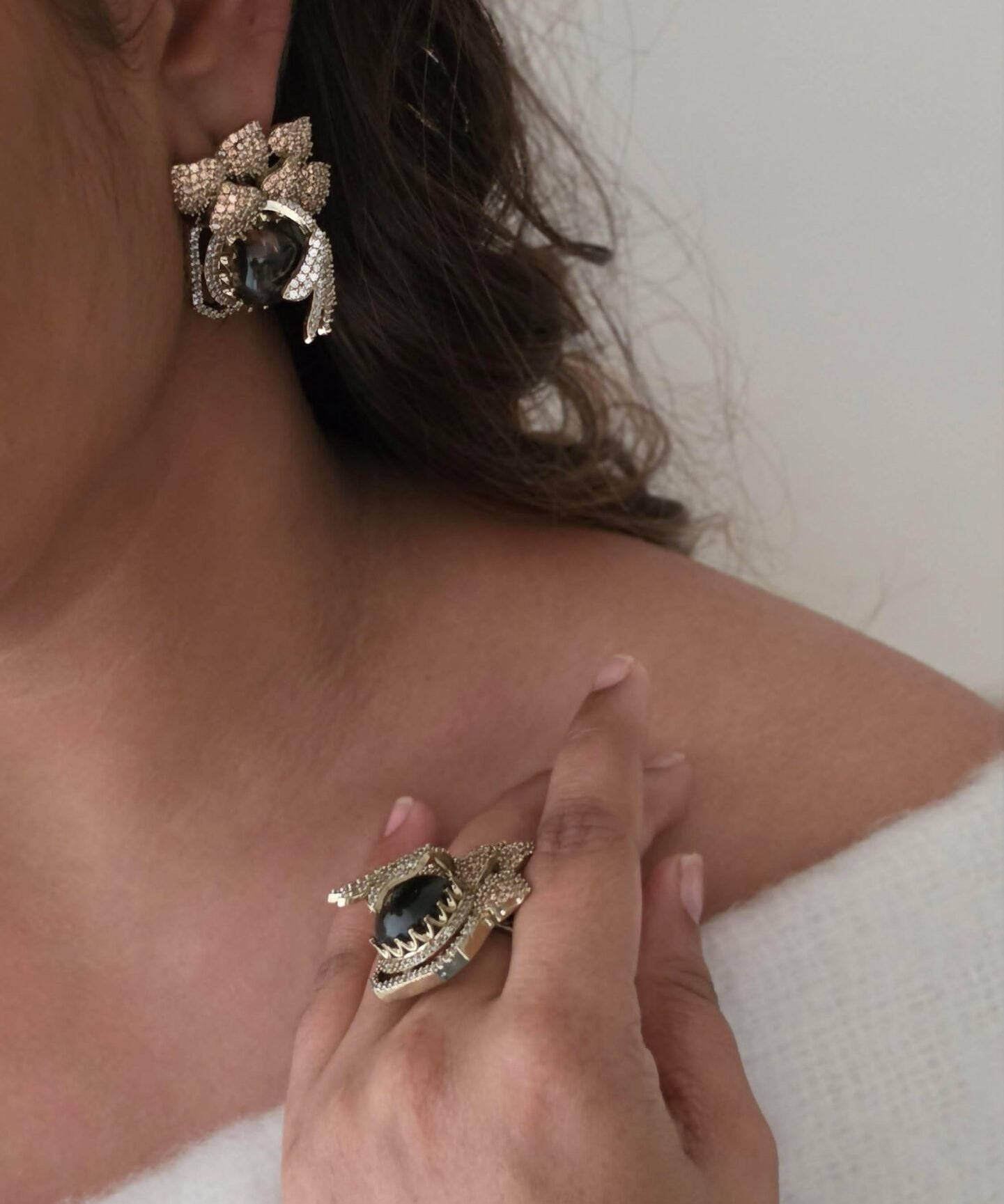 Zion semi-precious stone studs