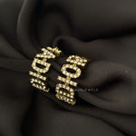 Jade tan hoop earings