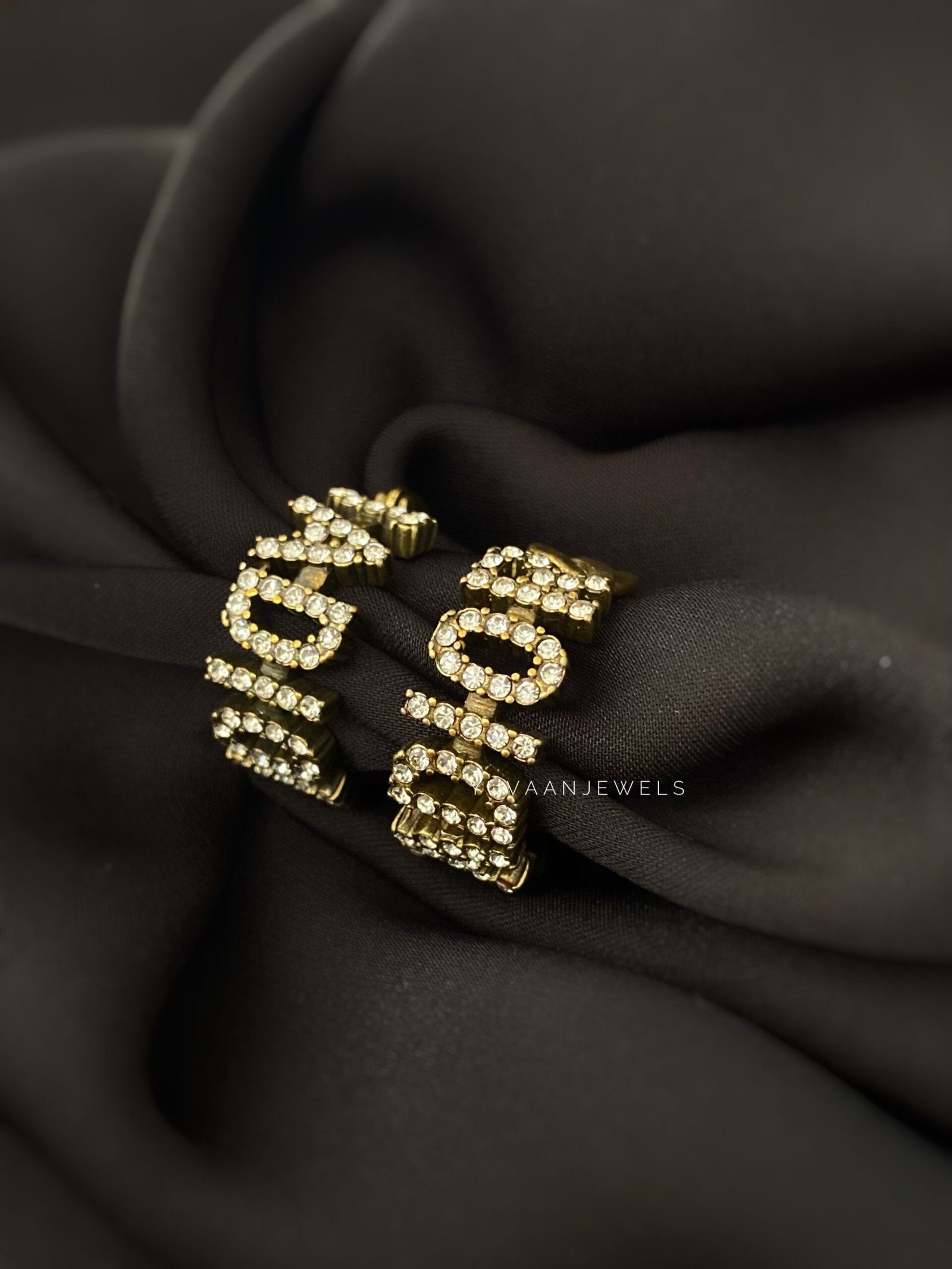 Jade tan hoop earings