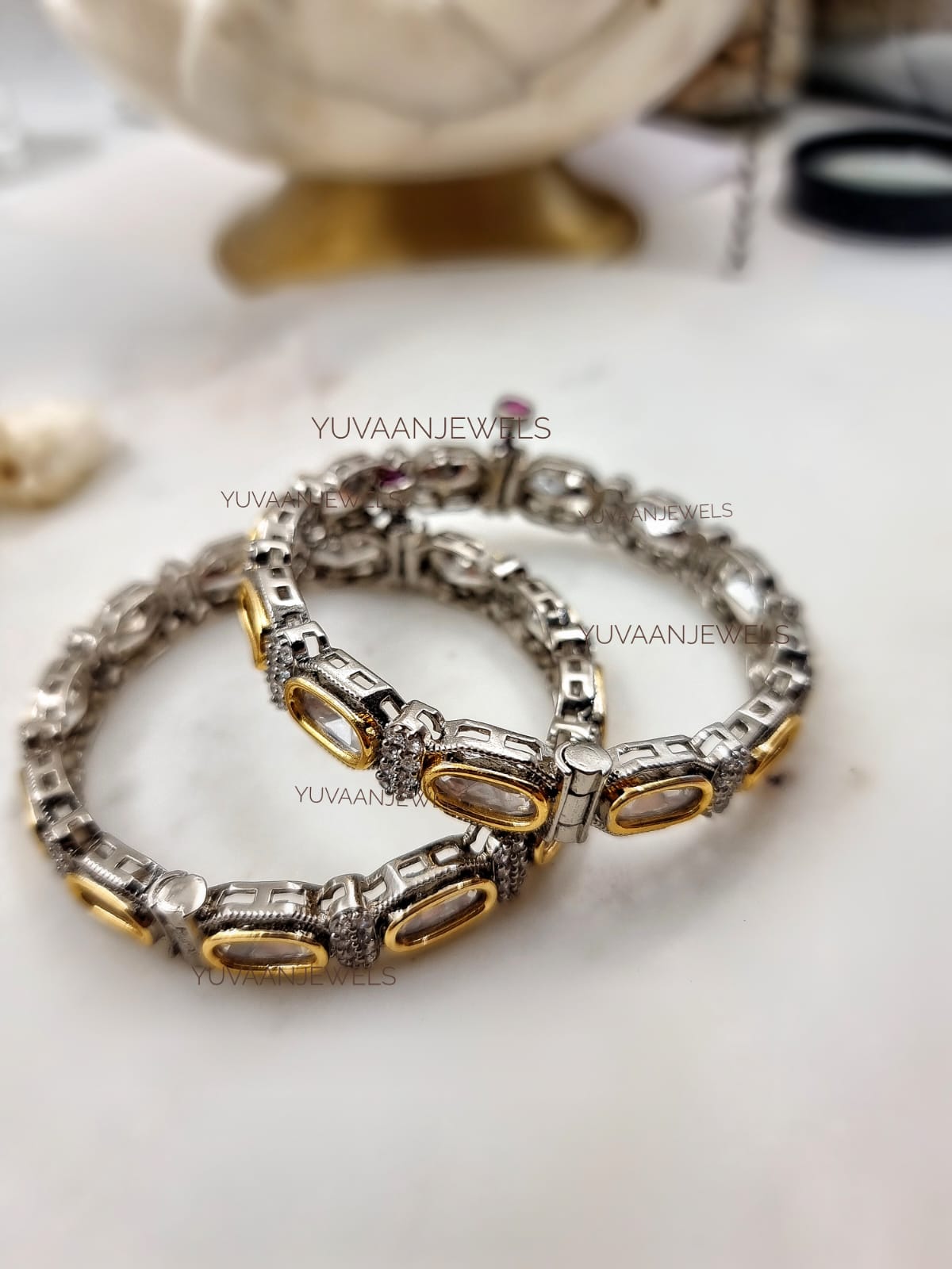 Fariya Polki Openable Bangles Thumbnail