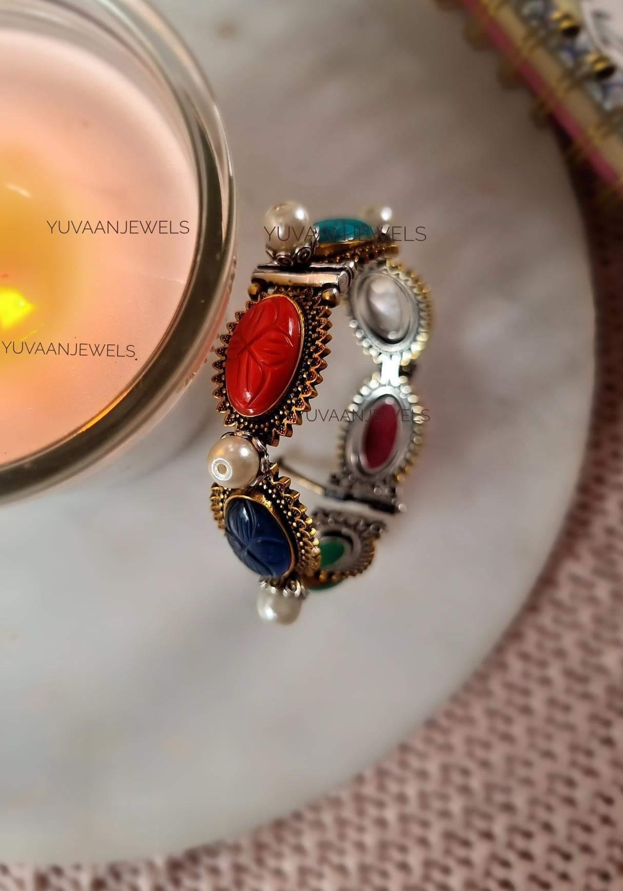 RATNA openable polki bangle Thumbnail