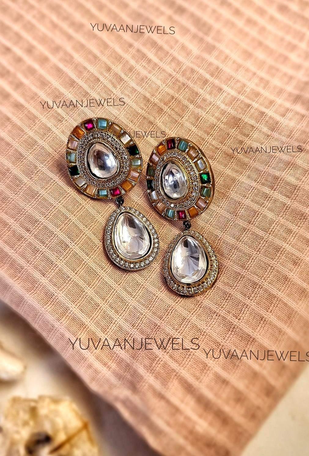 Nav-raas polki earrings Thumbnail