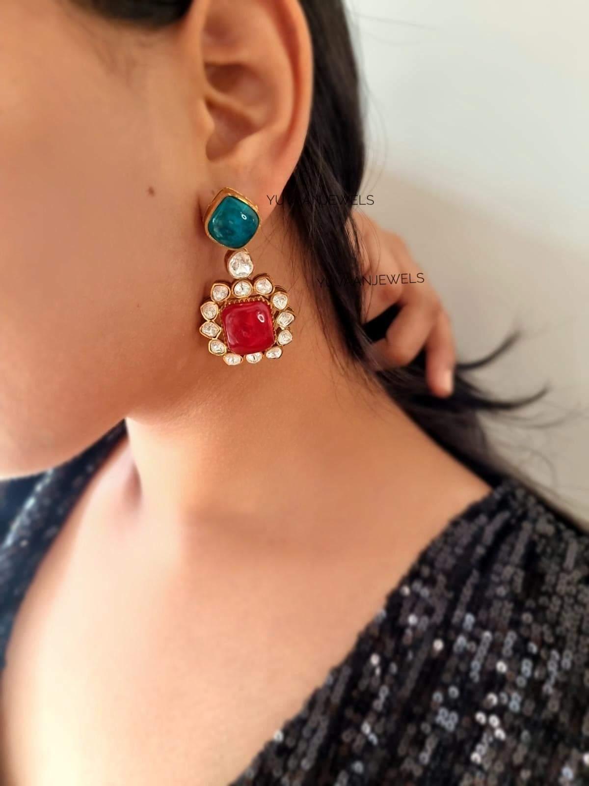 Rangreeza semi-precious stone earrings