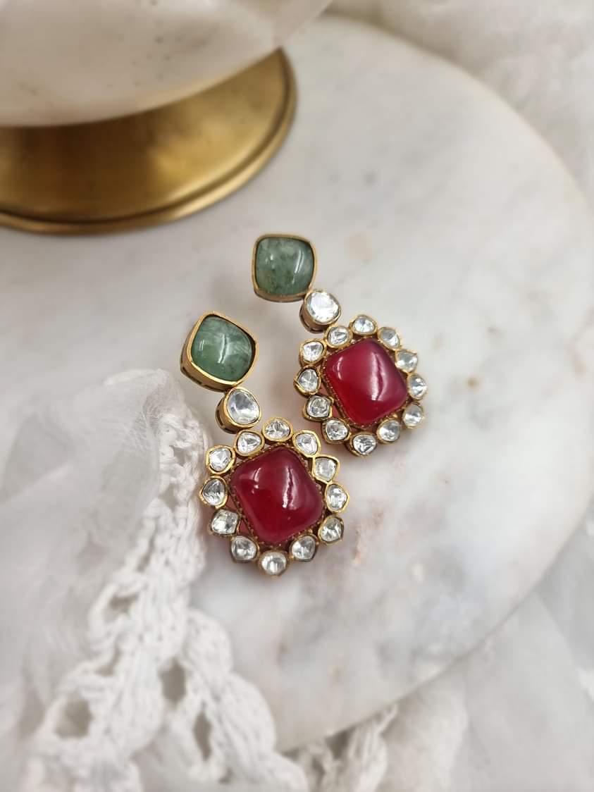 Rangreeza semi-precious stone earrings Thumbnail