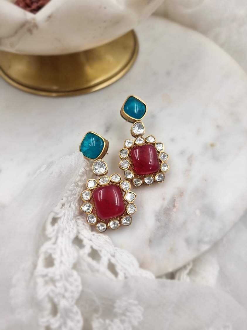 Rangreeza semi-precious stone earrings Thumbnail