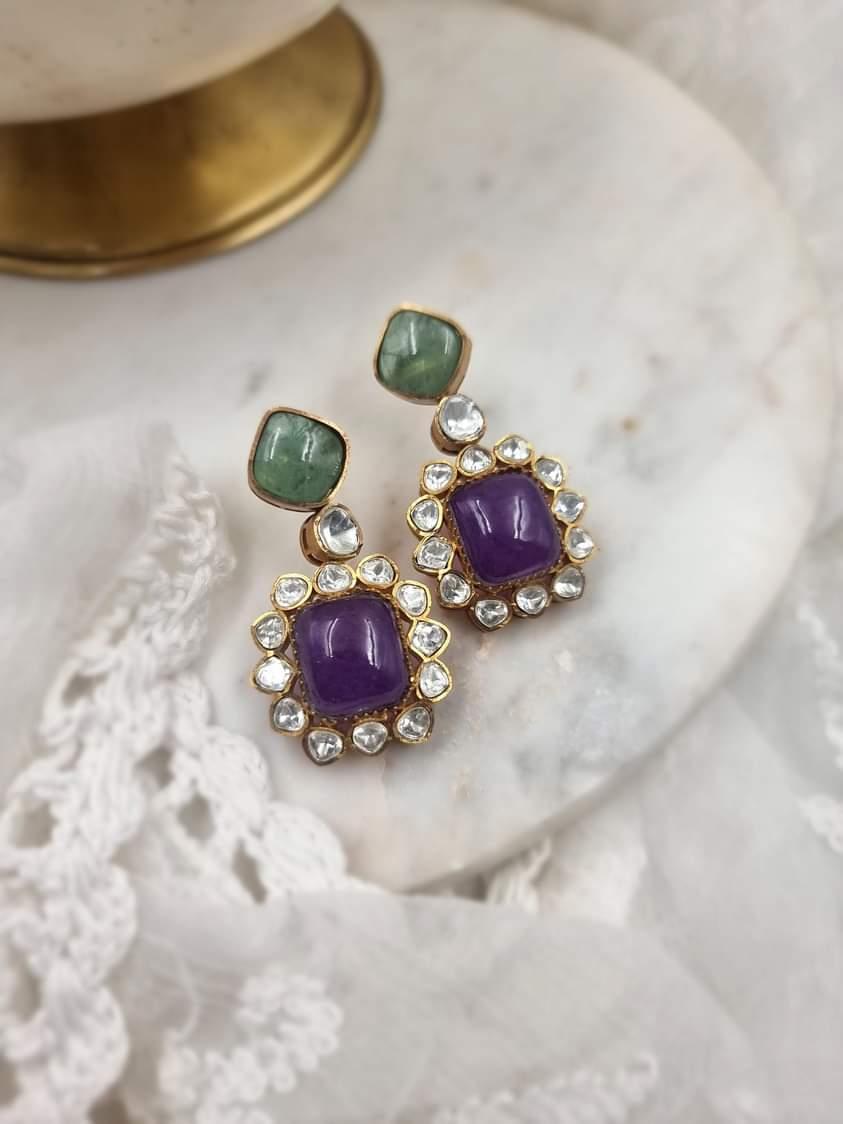 Rangreeza semi-precious stone earrings Thumbnail