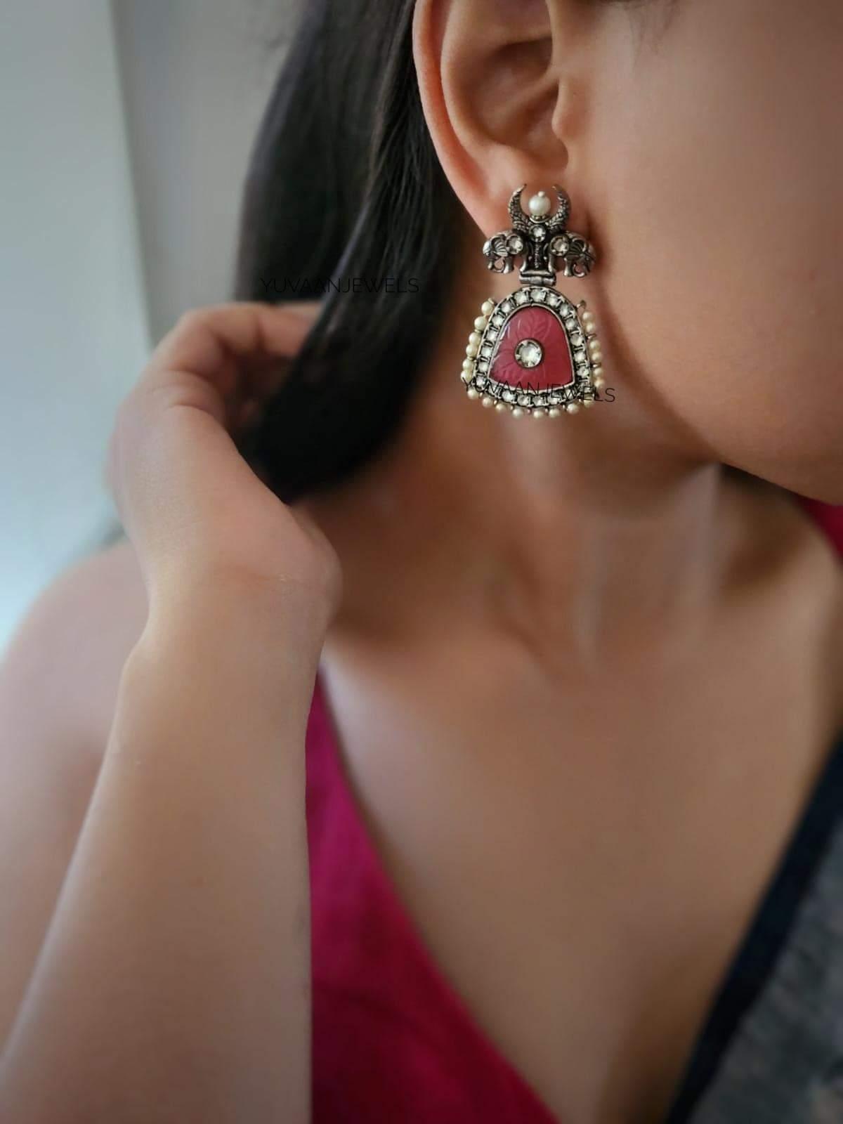 Mangal Handcarved earrings