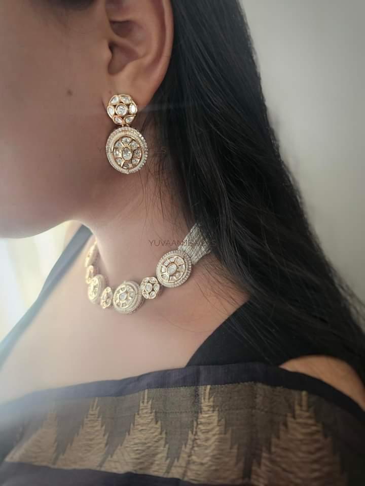 Munaar polki and pearl Necklace Thumbnail