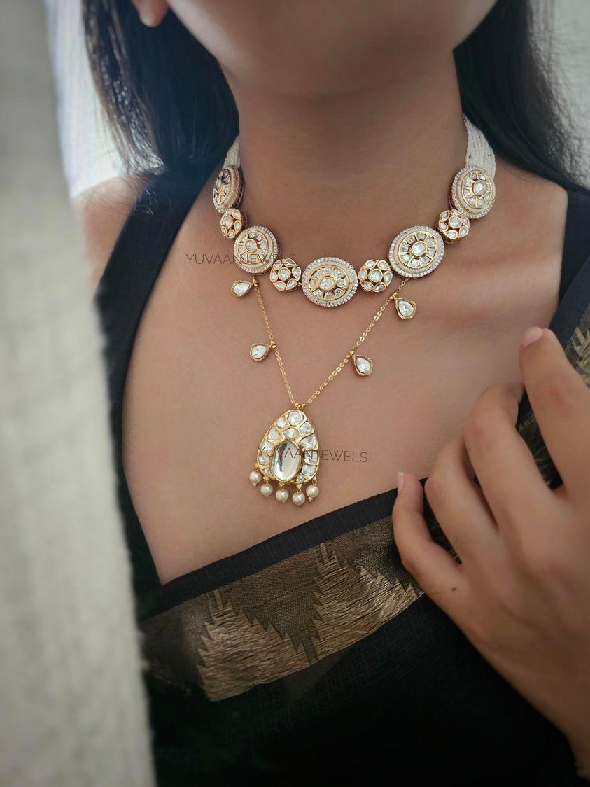 Munaar polki and pearl Necklace Thumbnail