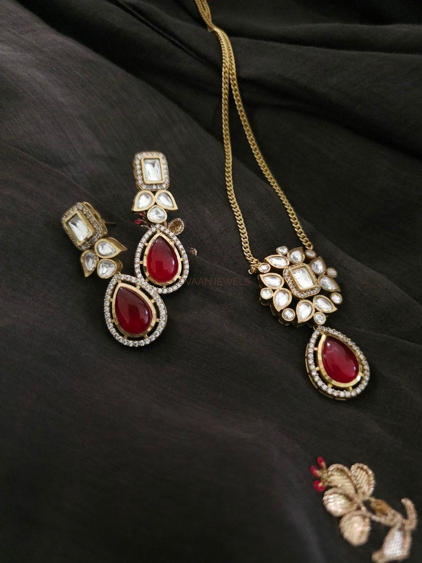 Tanya polki and quartz delicate necklace Thumbnail