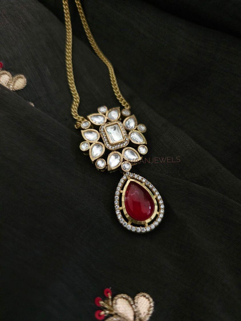 Tanya polki and quartz delicate necklace