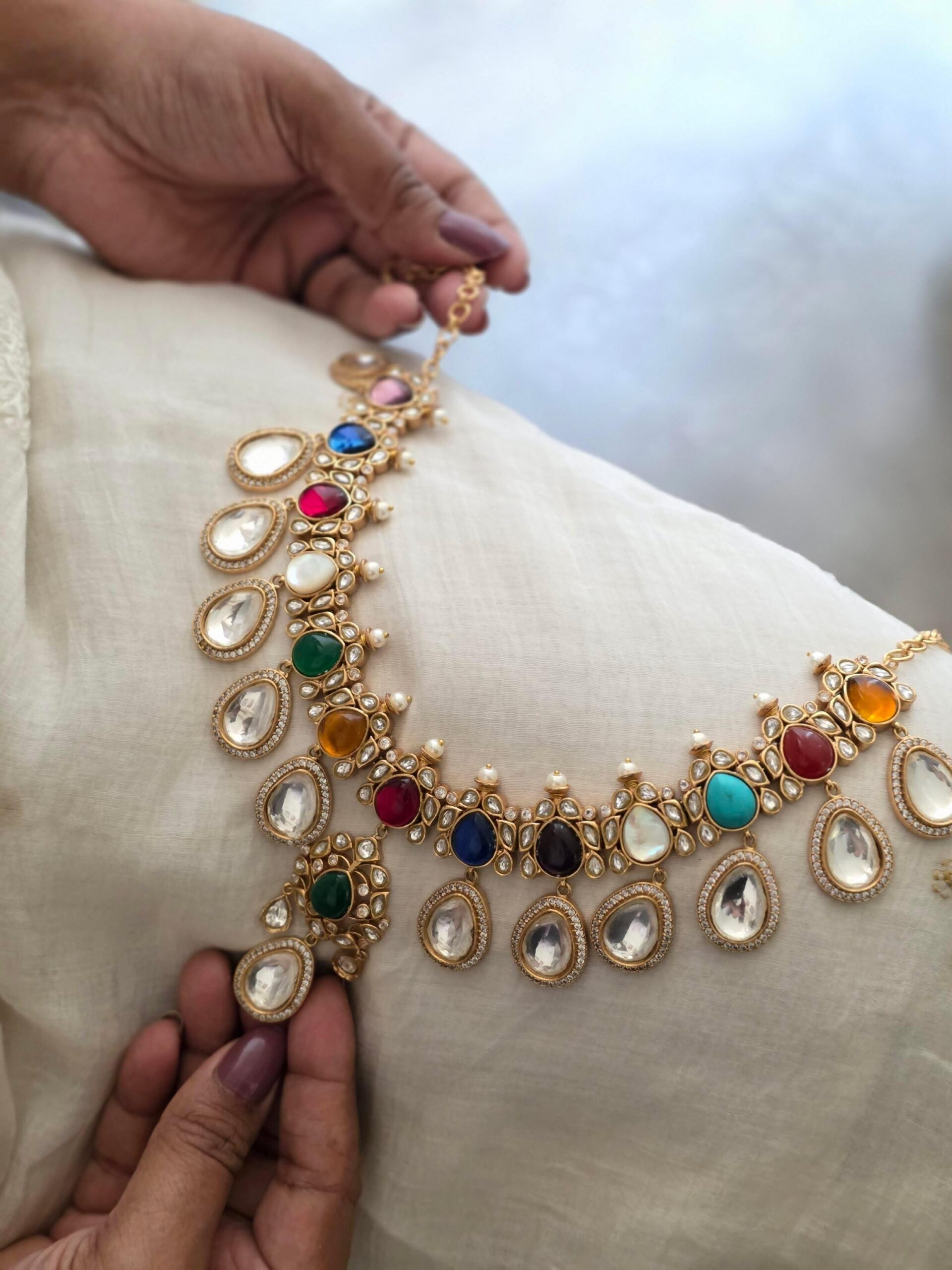 Nav rass polki necklace Thumbnail