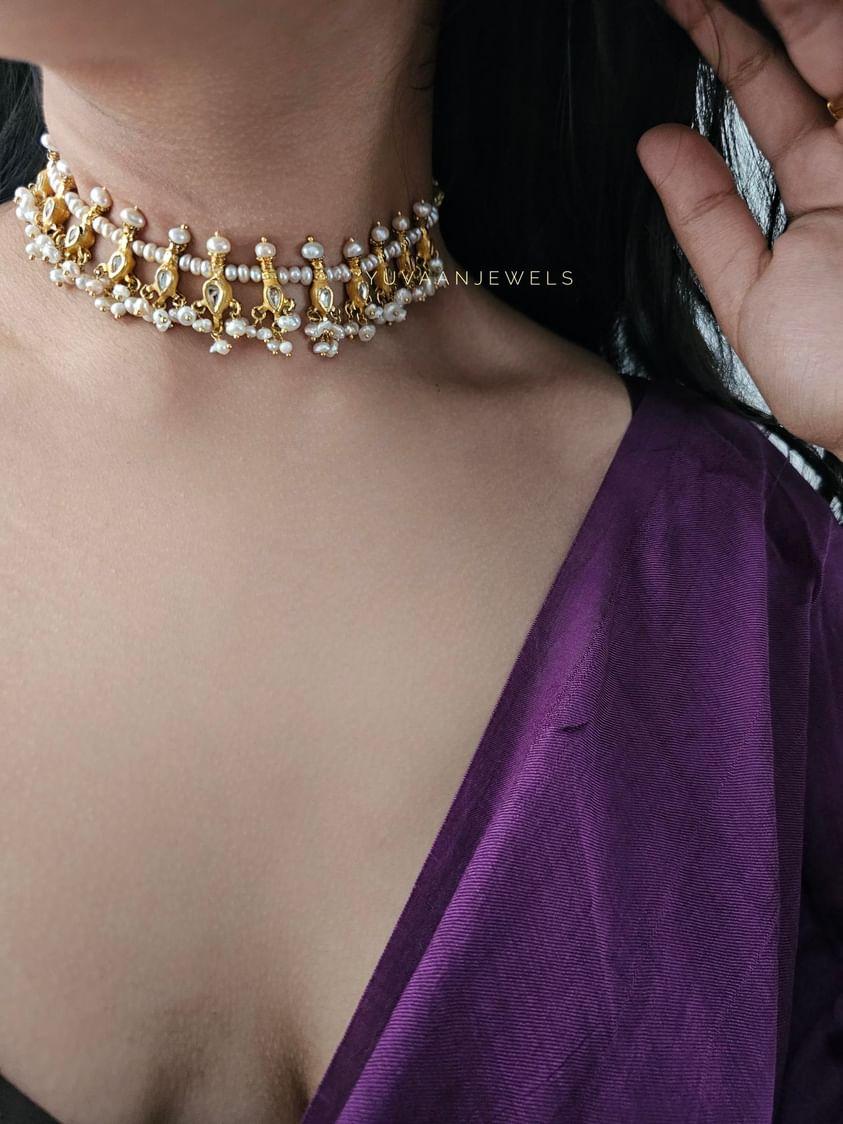 Evara pearl choker Thumbnail