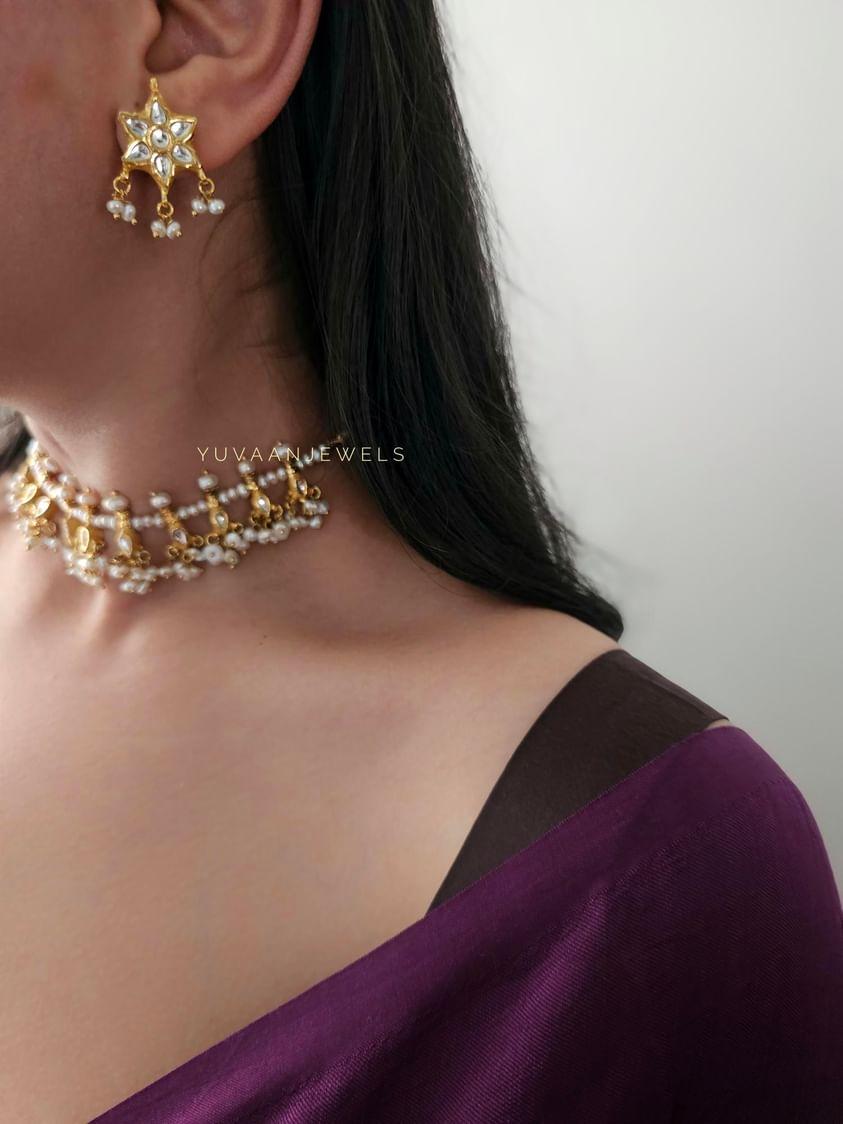 Evara pearl choker Thumbnail