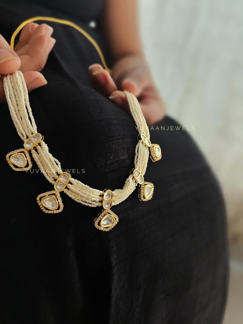 Shikha Polki and Pearl Necklace Thumbnail