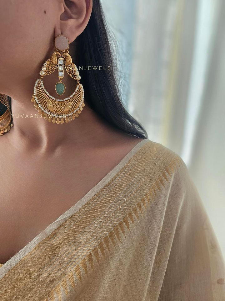 Shilpa Handcarved Stone Earings