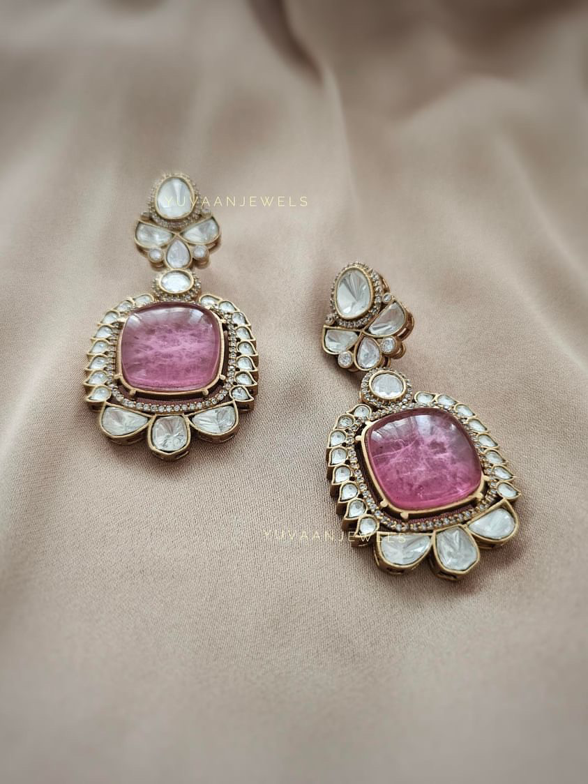 Ambar semi-precious stone Earings Thumbnail