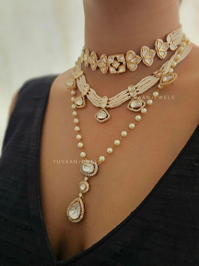 Shikha Polki and Pearl Necklace Thumbnail