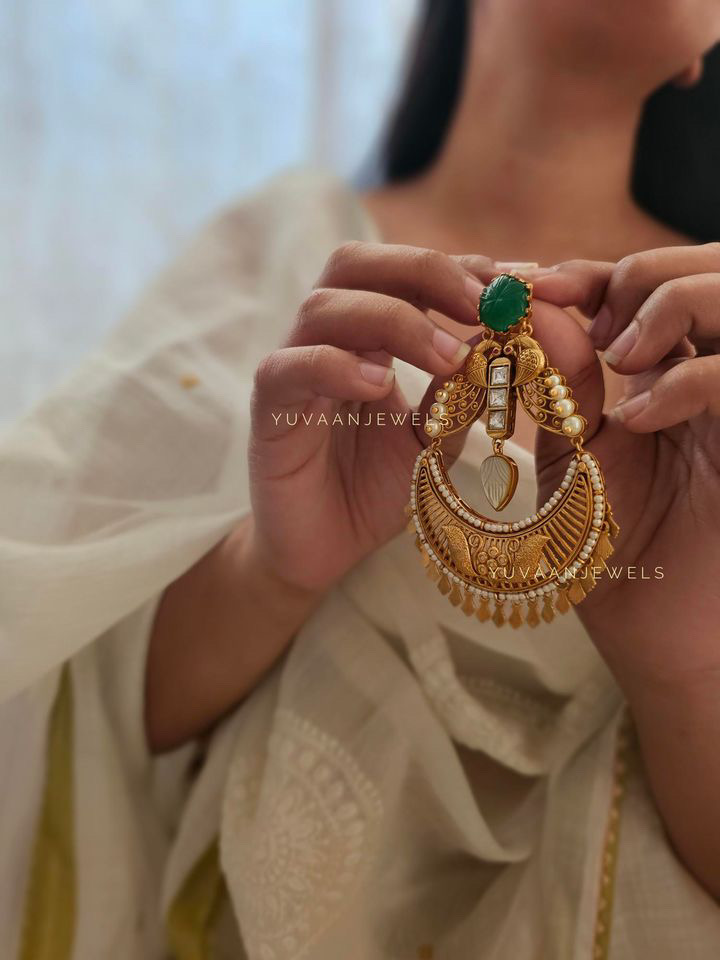 Shilpa Handcarved Stone Earings Thumbnail