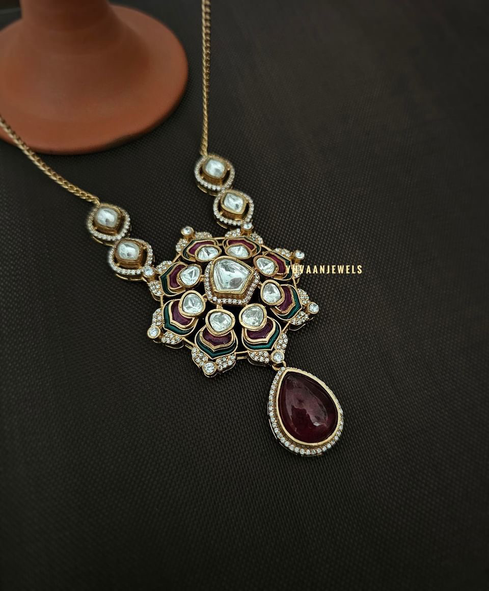 Rangoli polki Necklace Thumbnail