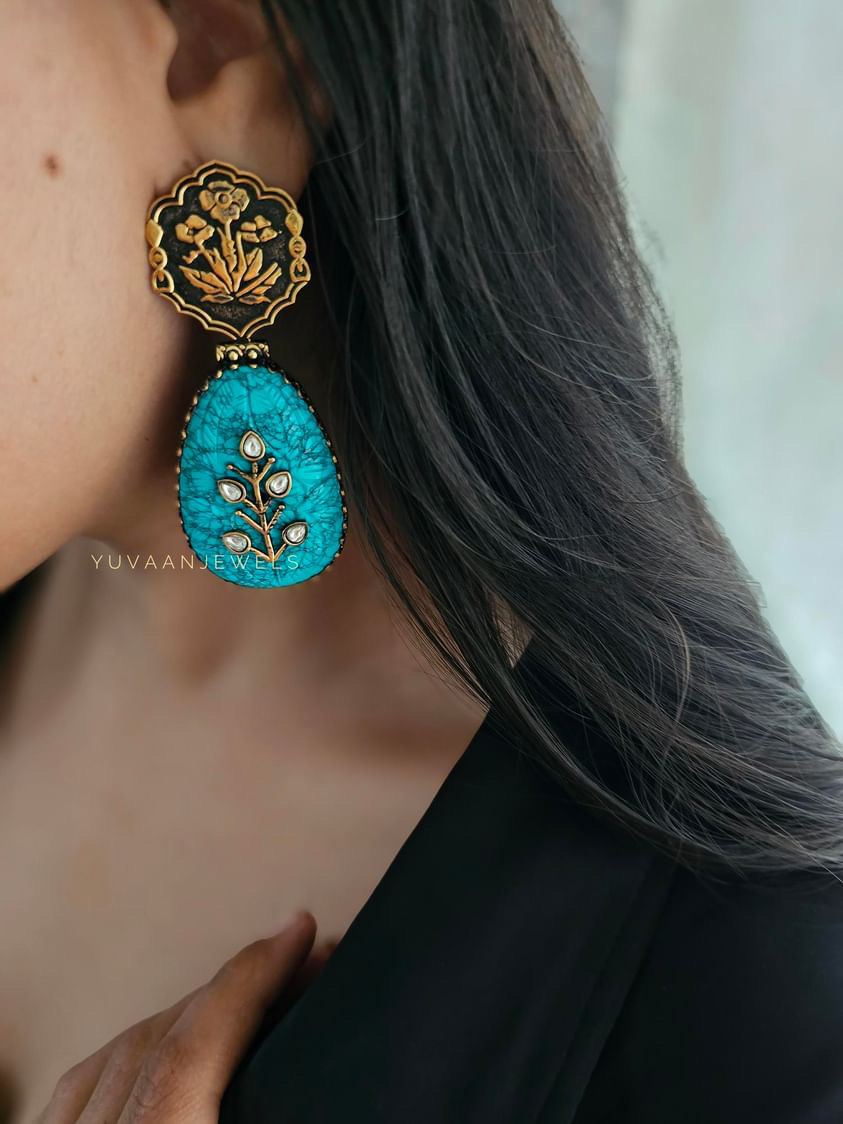 Rupal raw stone earrings