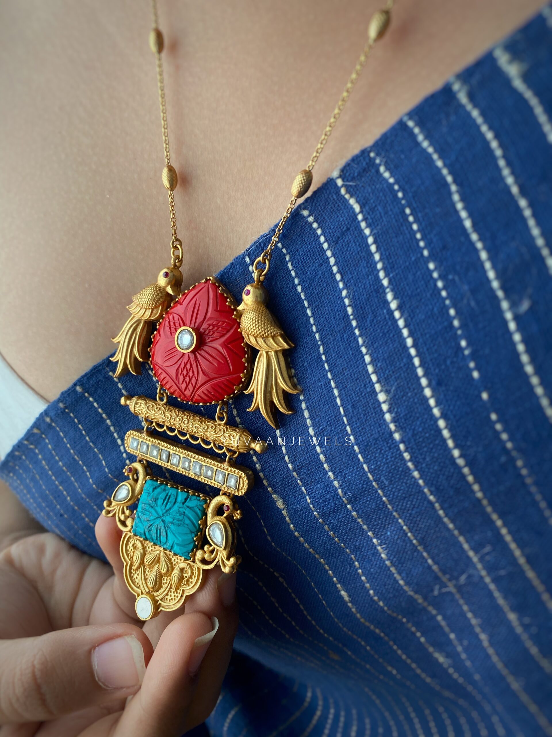 Meera handcrafted necklace Thumbnail
