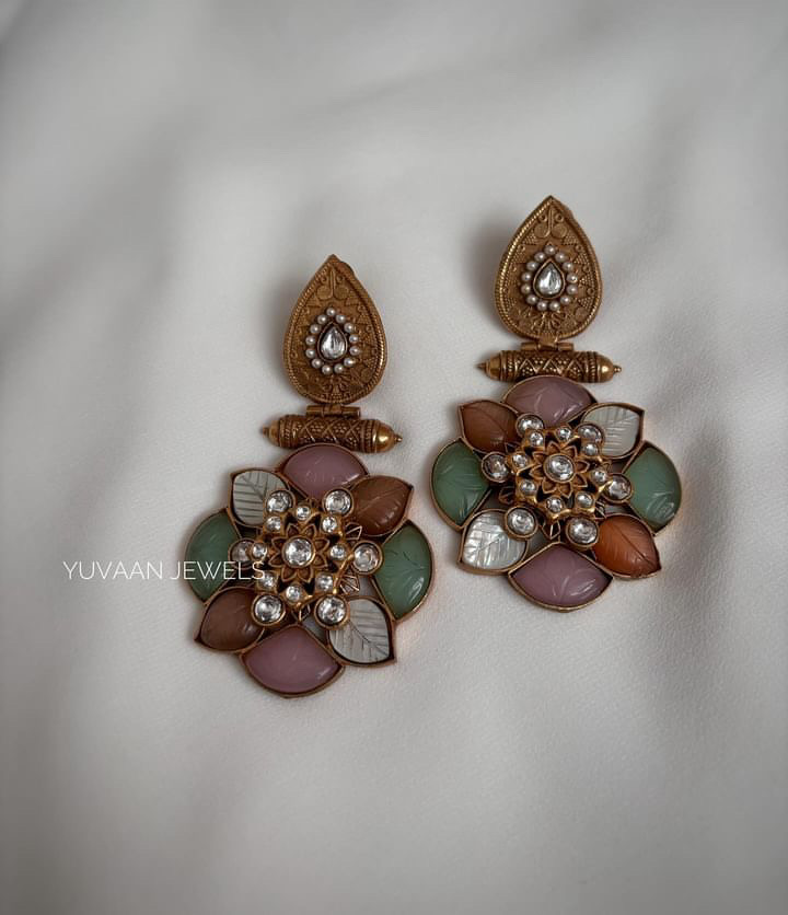Rang phool stone earrings Thumbnail