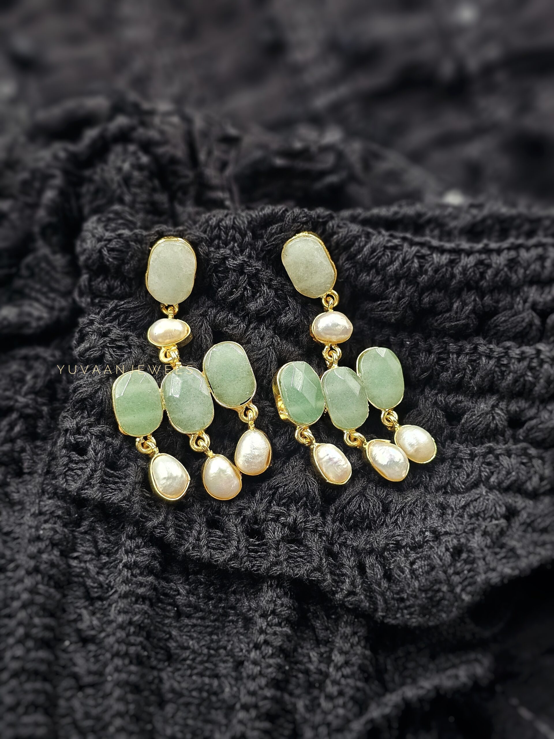 Madhu semi precious baroque earrings Thumbnail