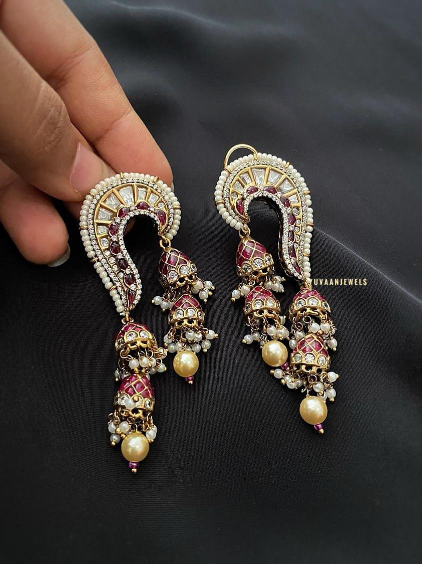 Sarika polki earrings Thumbnail