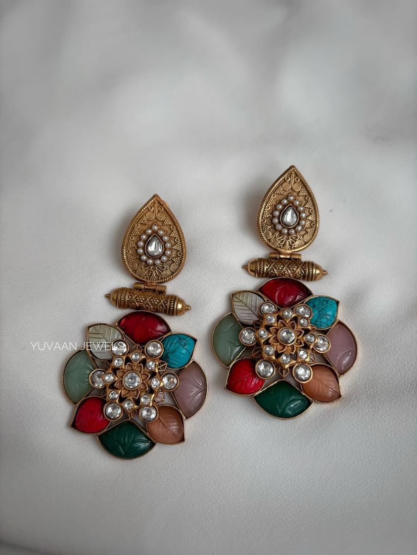 Rang phool stone earrings Thumbnail