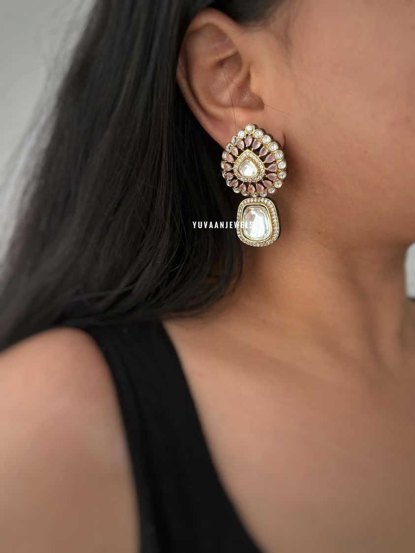 Niharika polki drop earrings