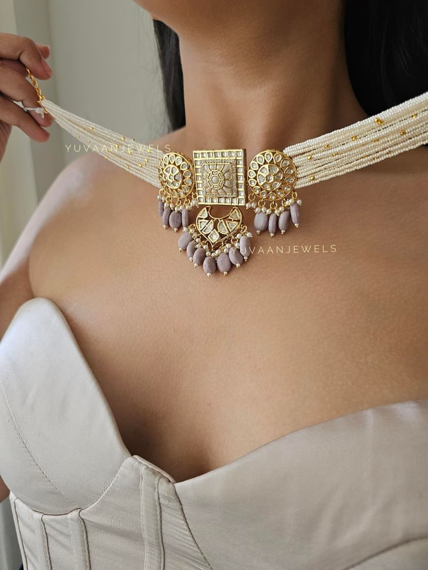 Shivina polki and Pearl choker Thumbnail