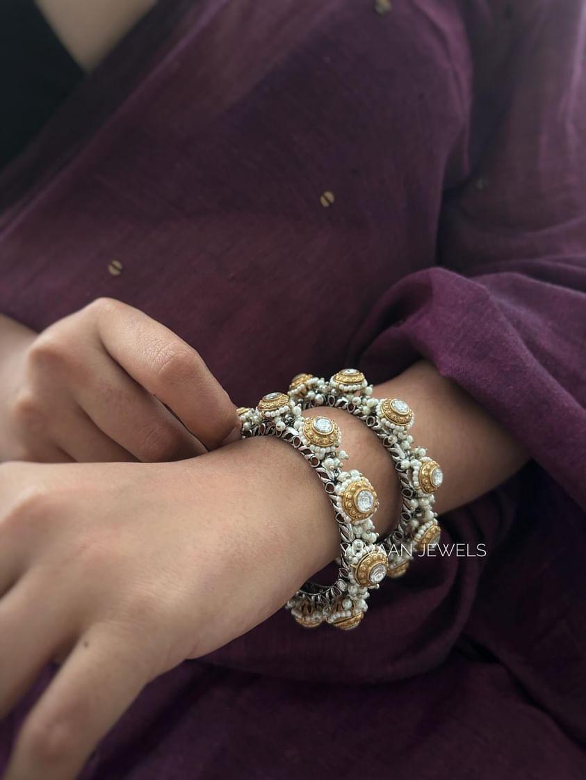 Kriti pearl openable bangles Thumbnail