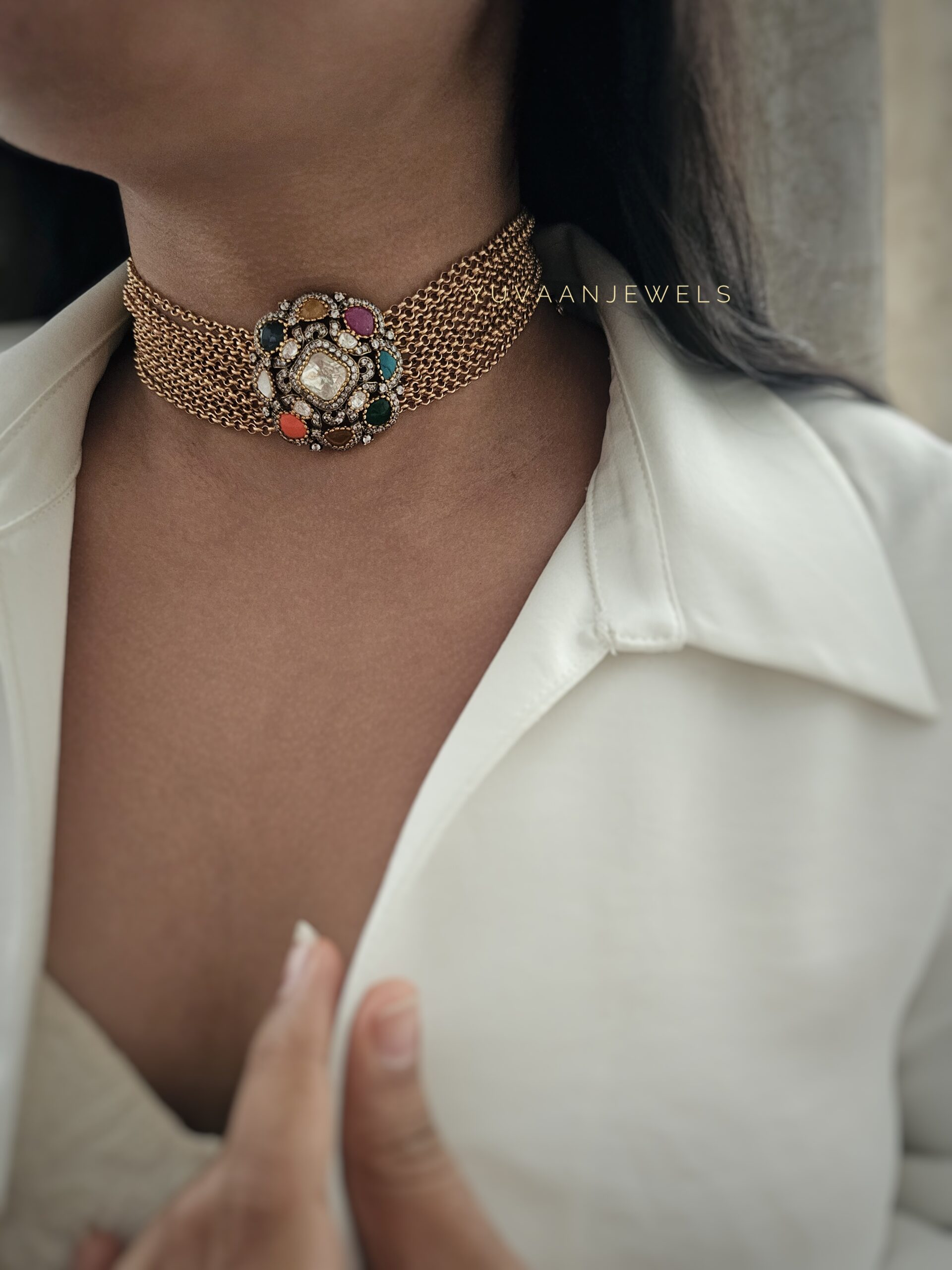 Paheli Quartz and polki Choker Thumbnail