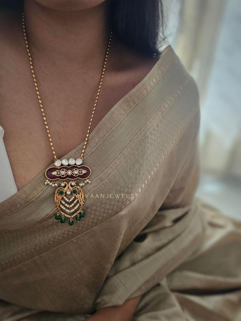 Vedh polki handcrafted necklace Thumbnail