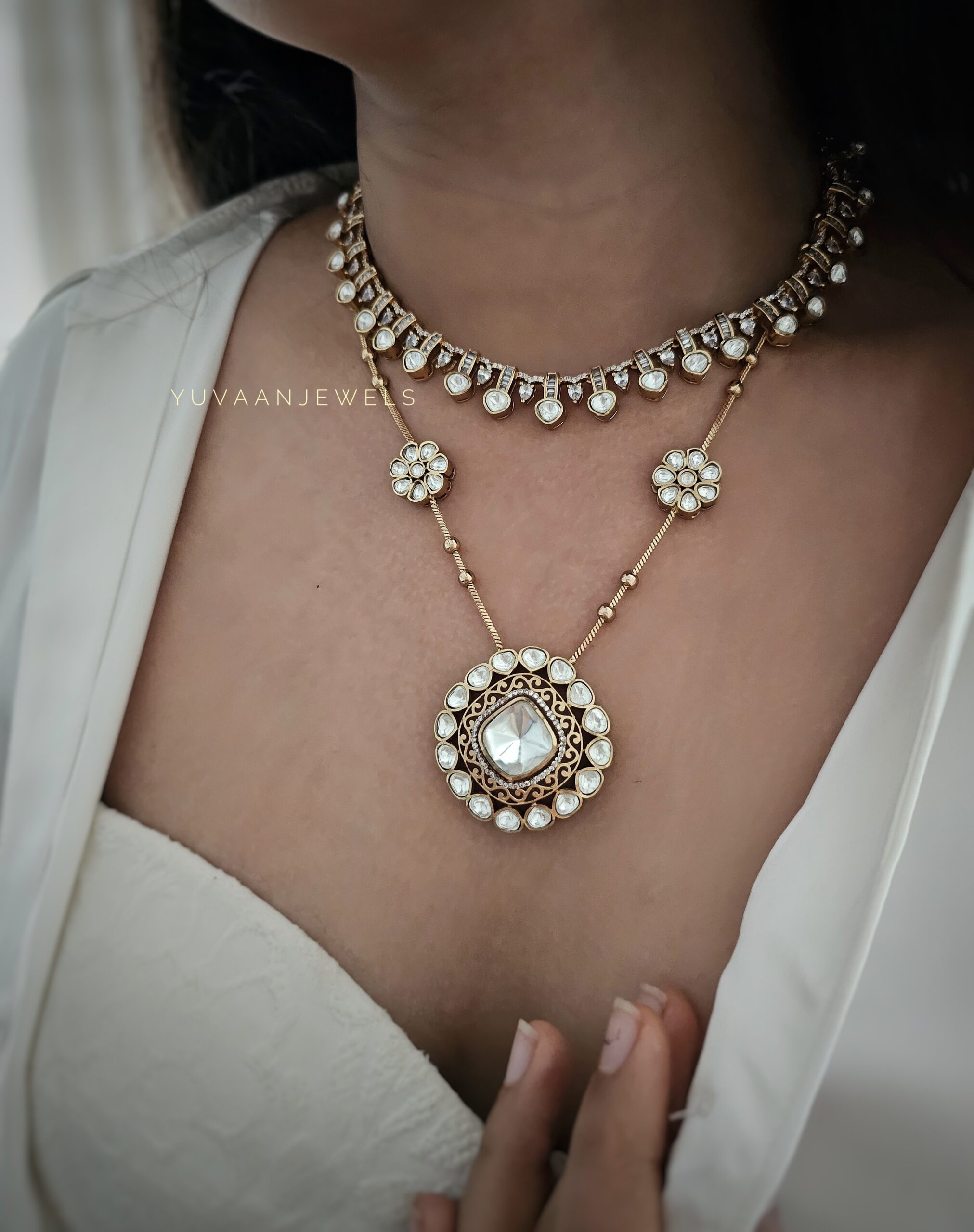 Parvani polki necklace Thumbnail