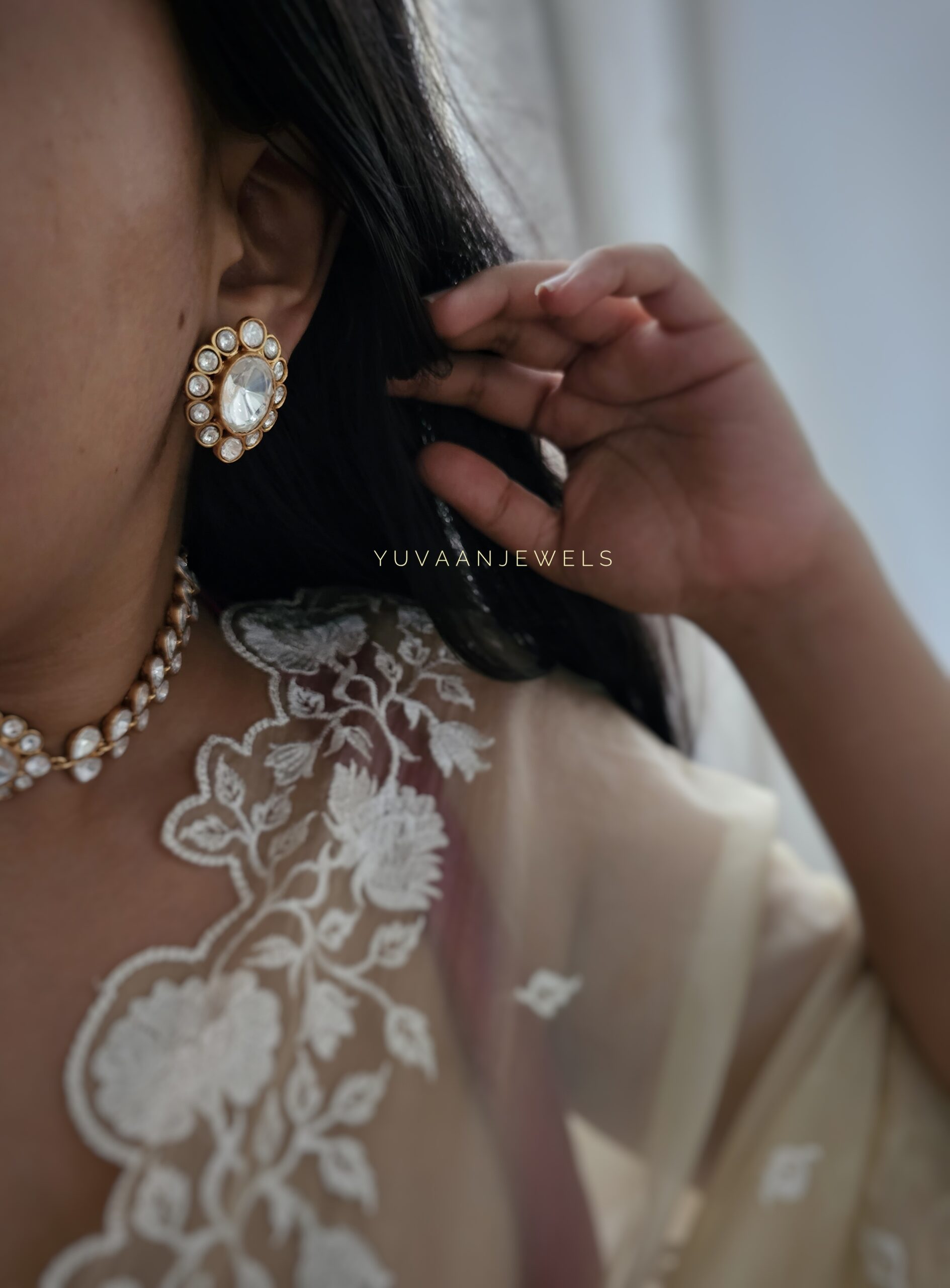 Lata polki choker with earrings Thumbnail