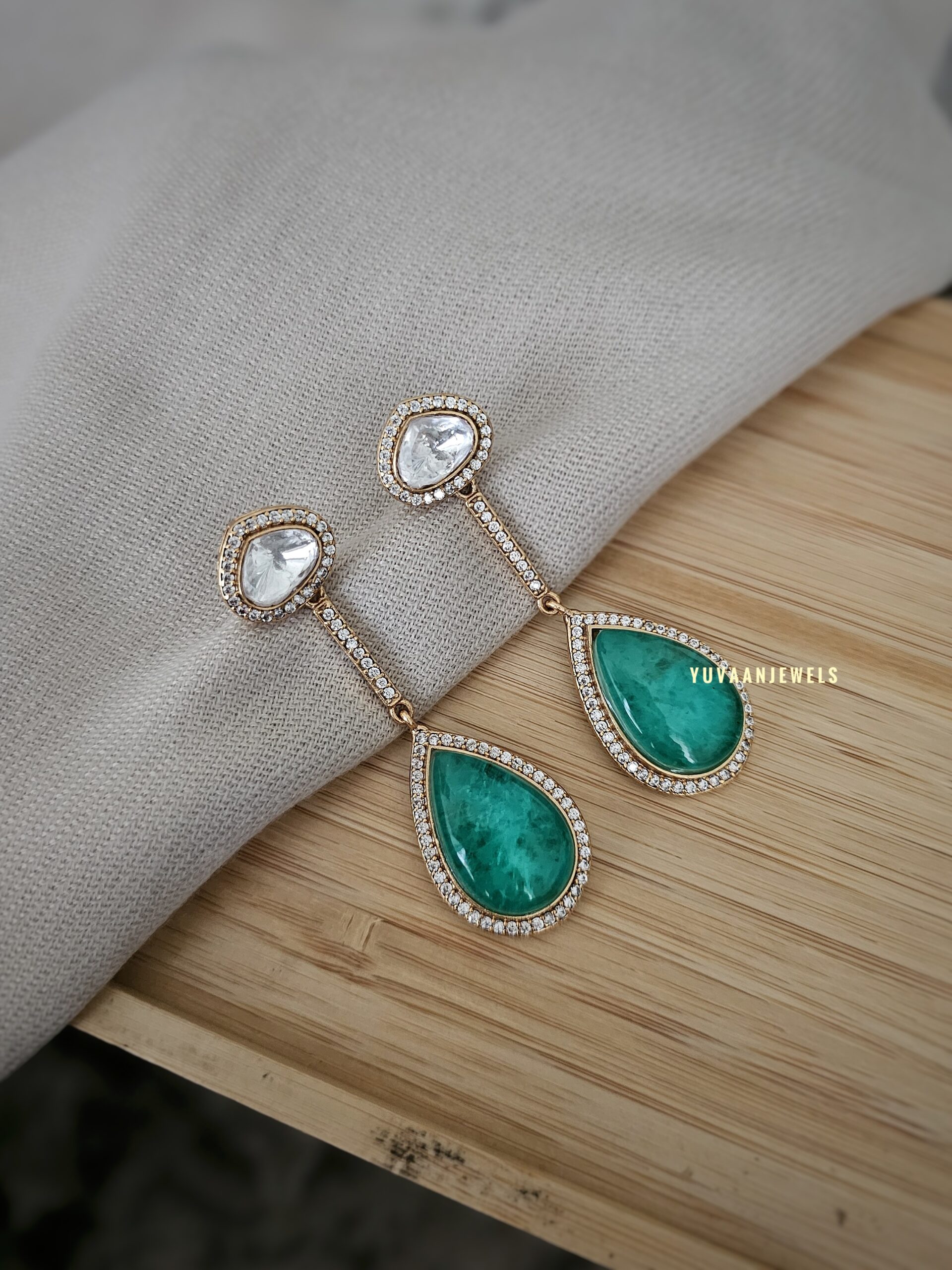 Anubha polki and quartz earings Thumbnail