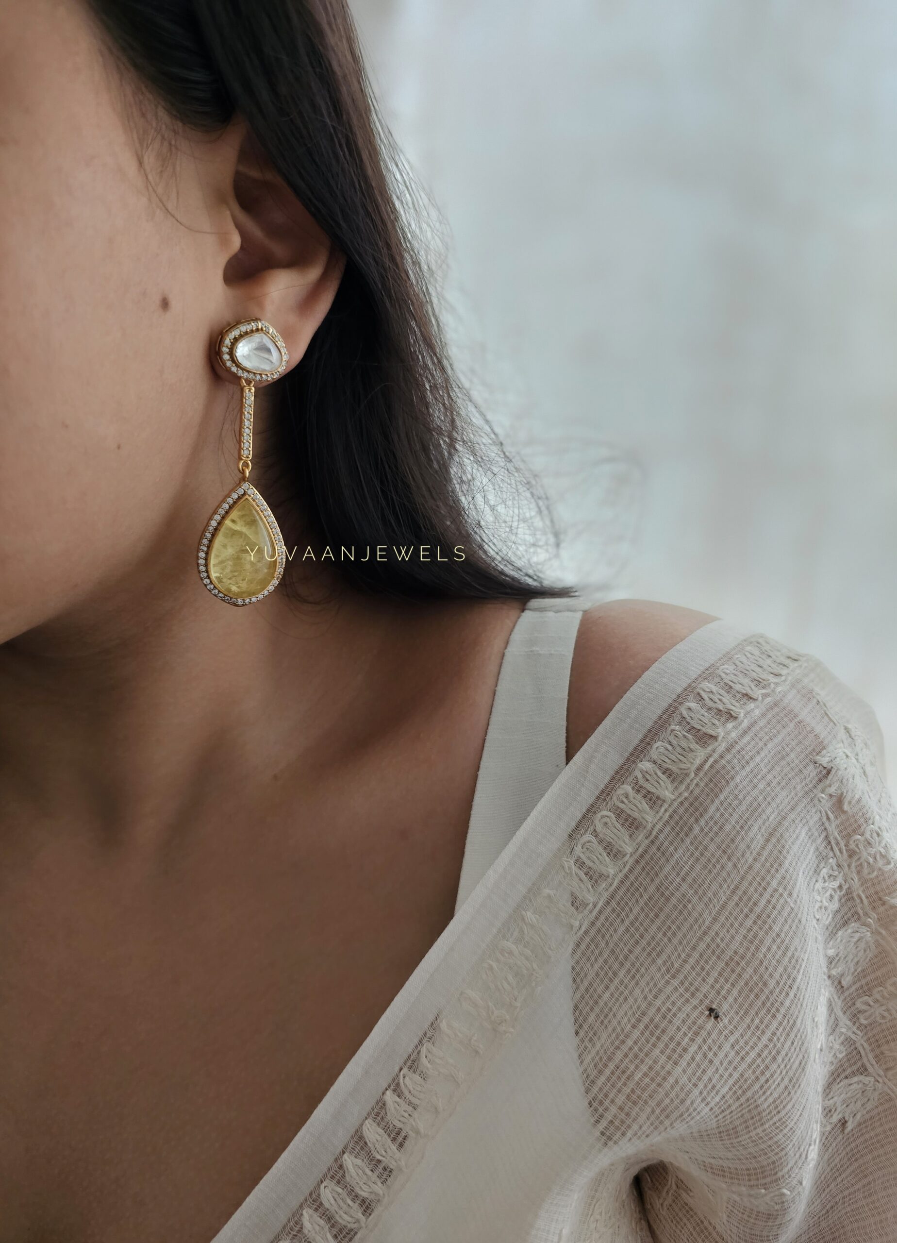 Anubha polki and quartz earings Thumbnail