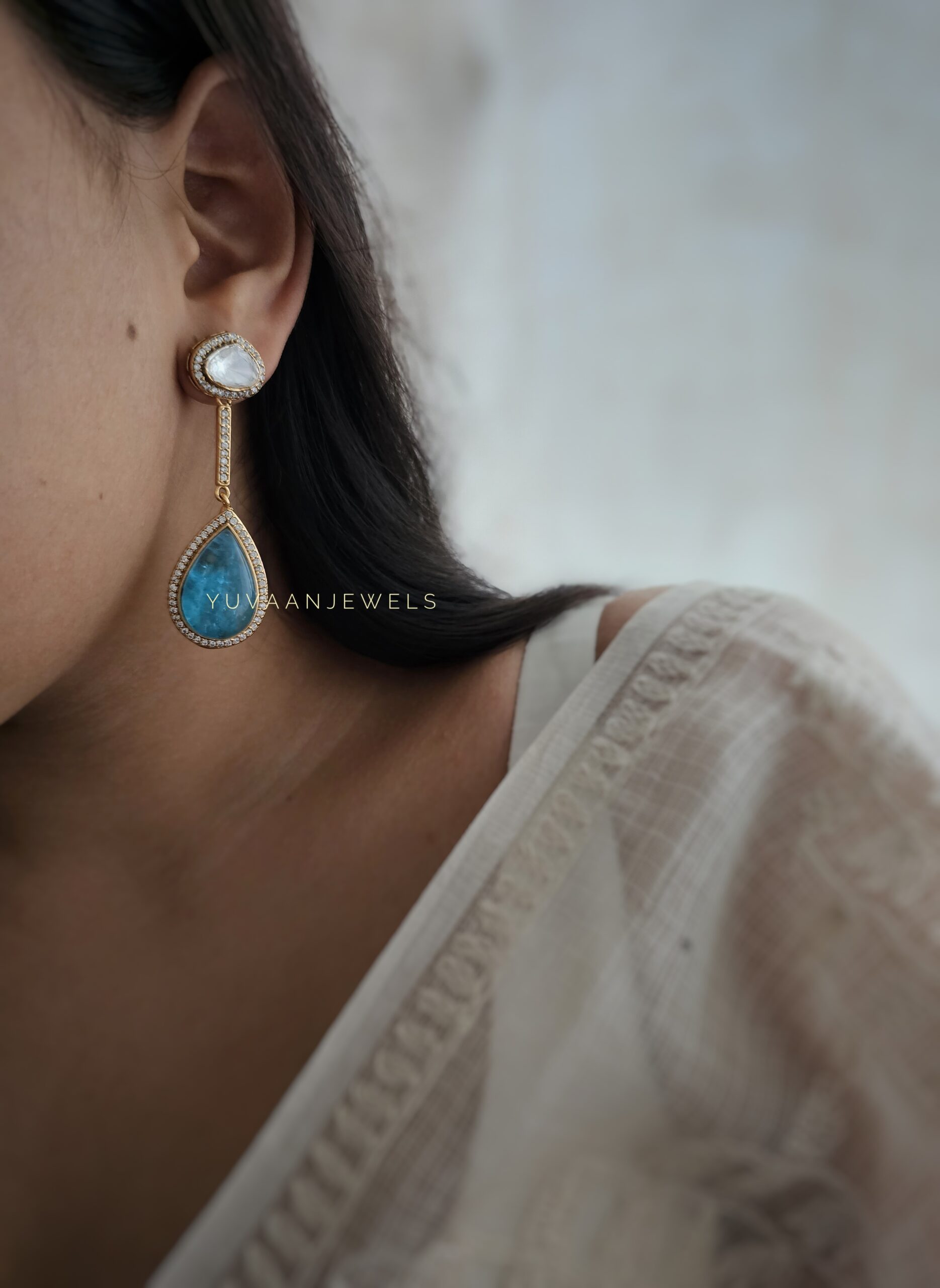 Anubha polki and quartz earings Thumbnail