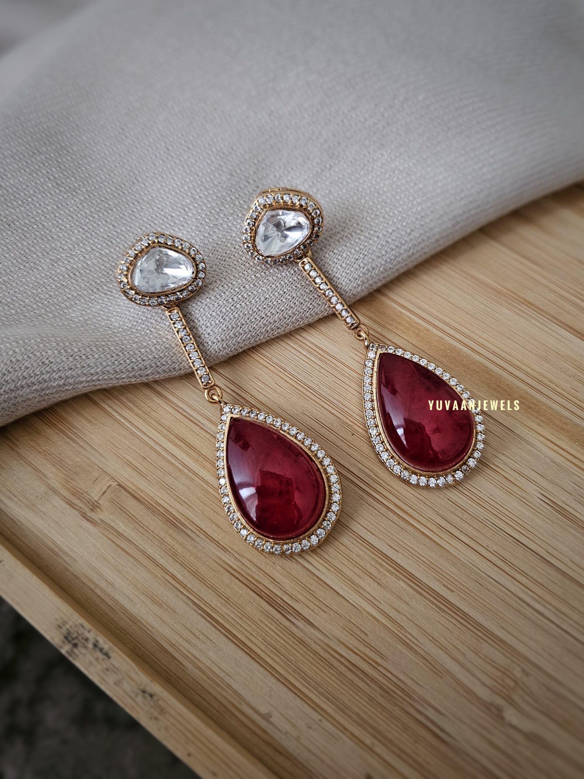 Anubha polki and quartz earings Thumbnail