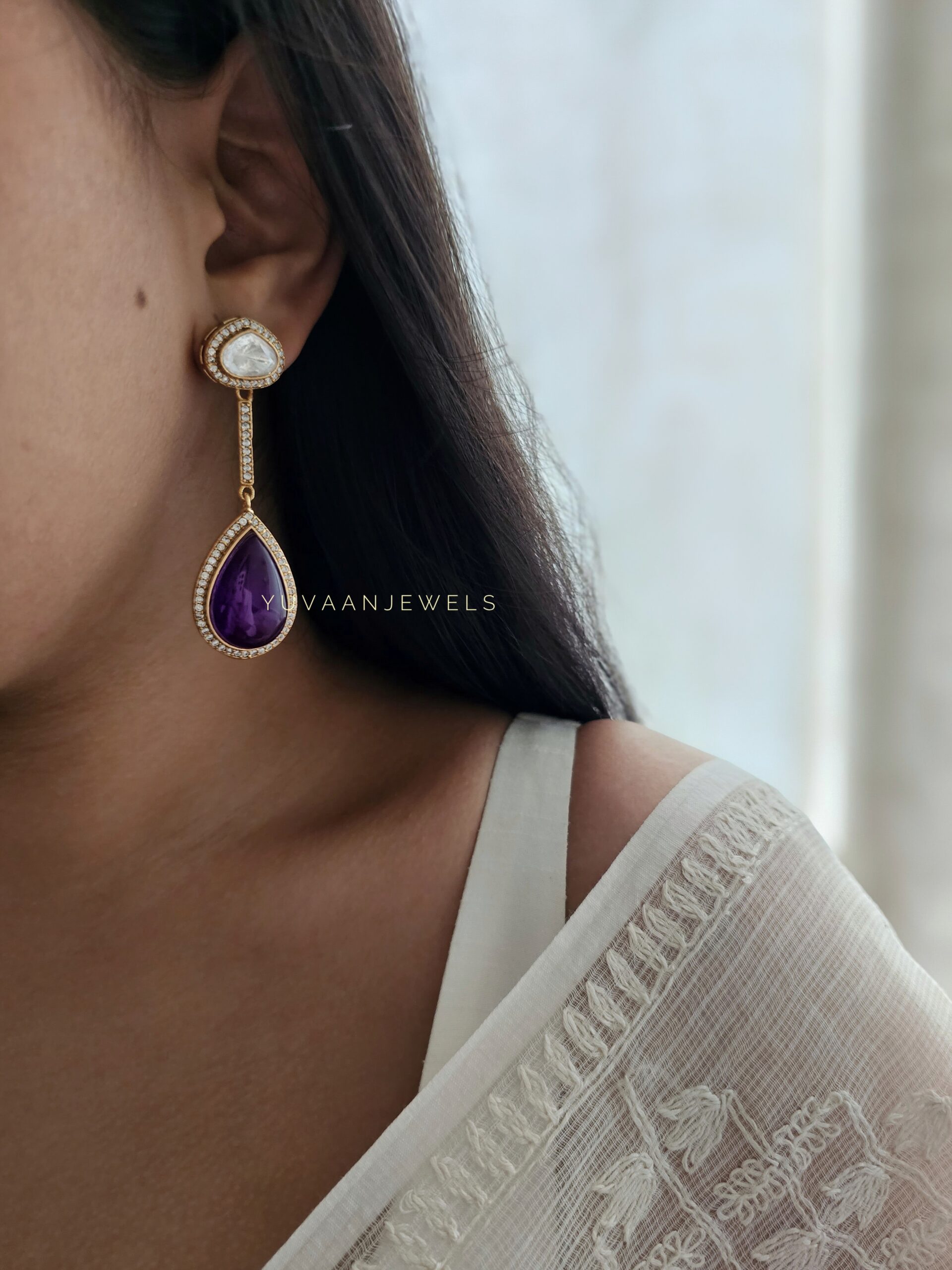 Anubha polki and quartz earings Thumbnail