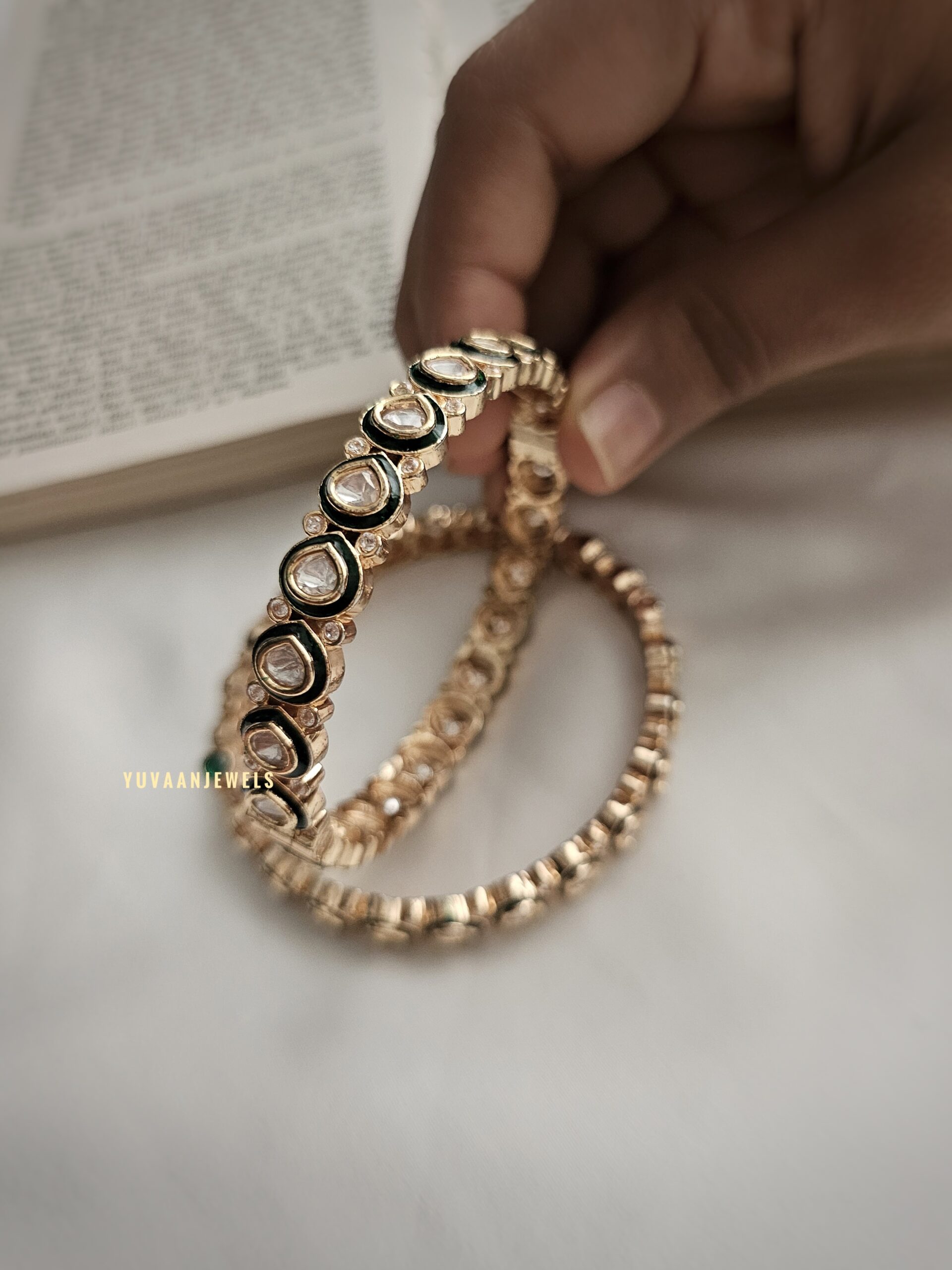 Gunjan polki openable bangle Thumbnail