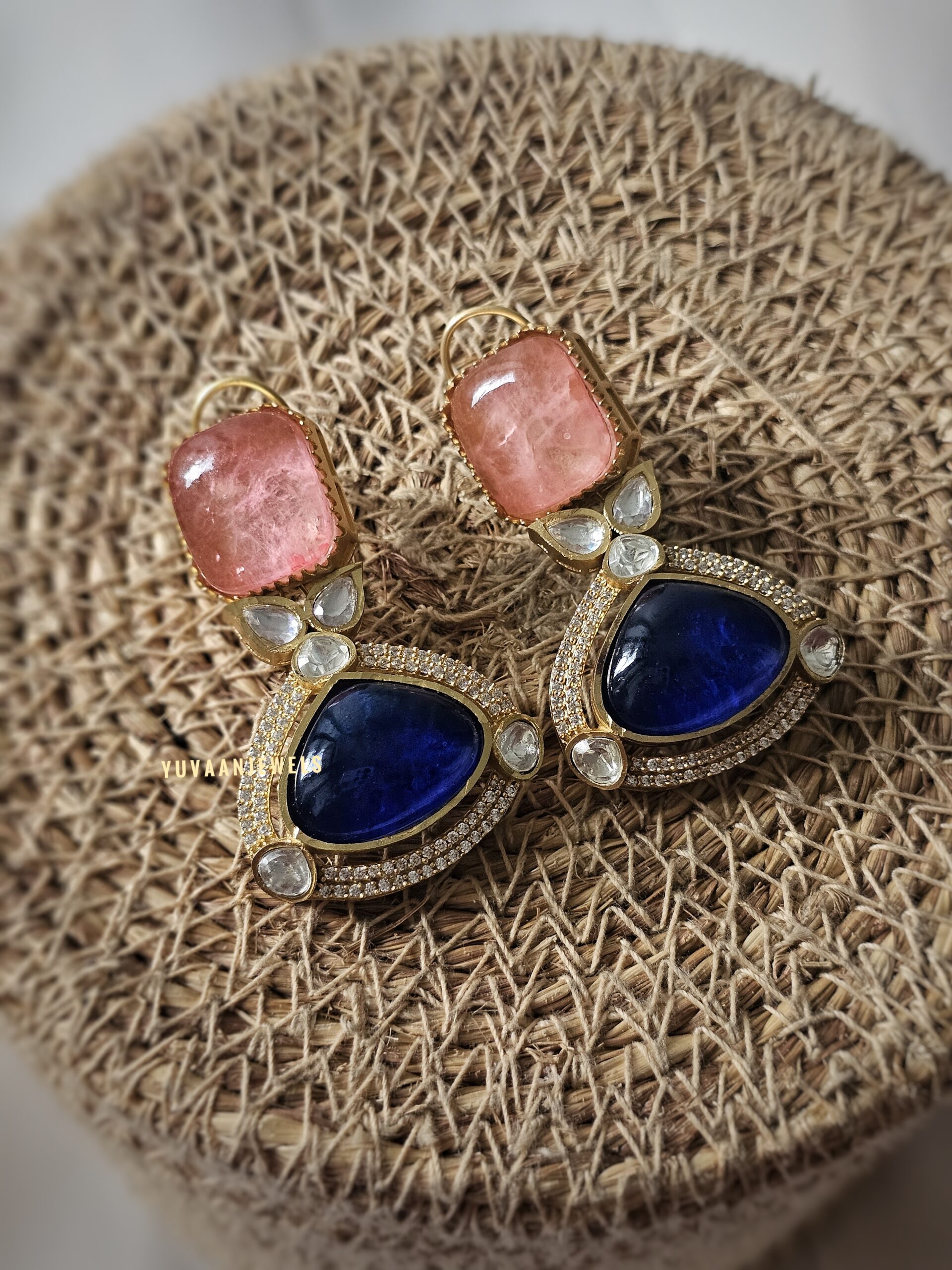 Naayad semi-precious stone earings Thumbnail