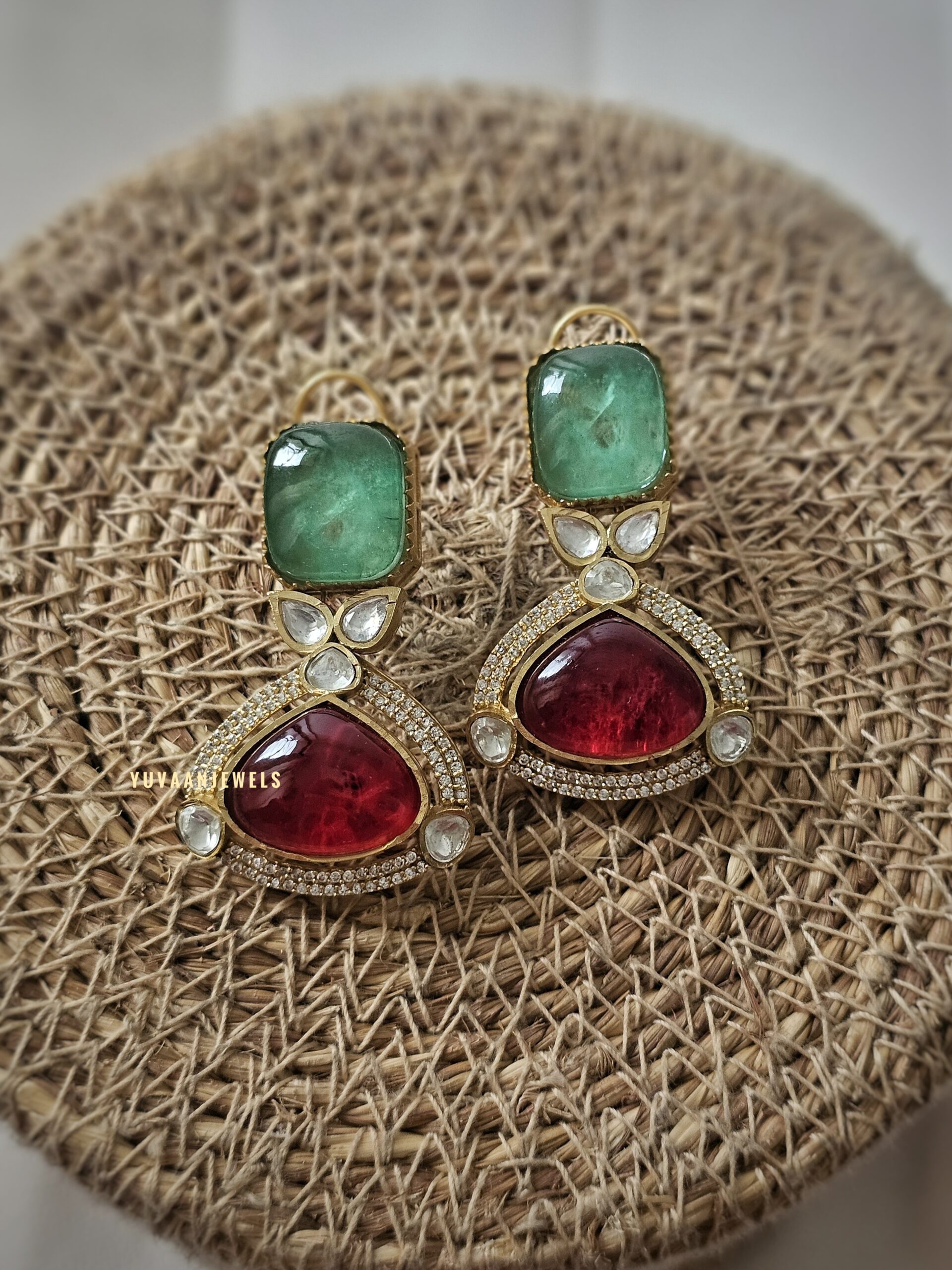 Naayad semi-precious stone earings Thumbnail