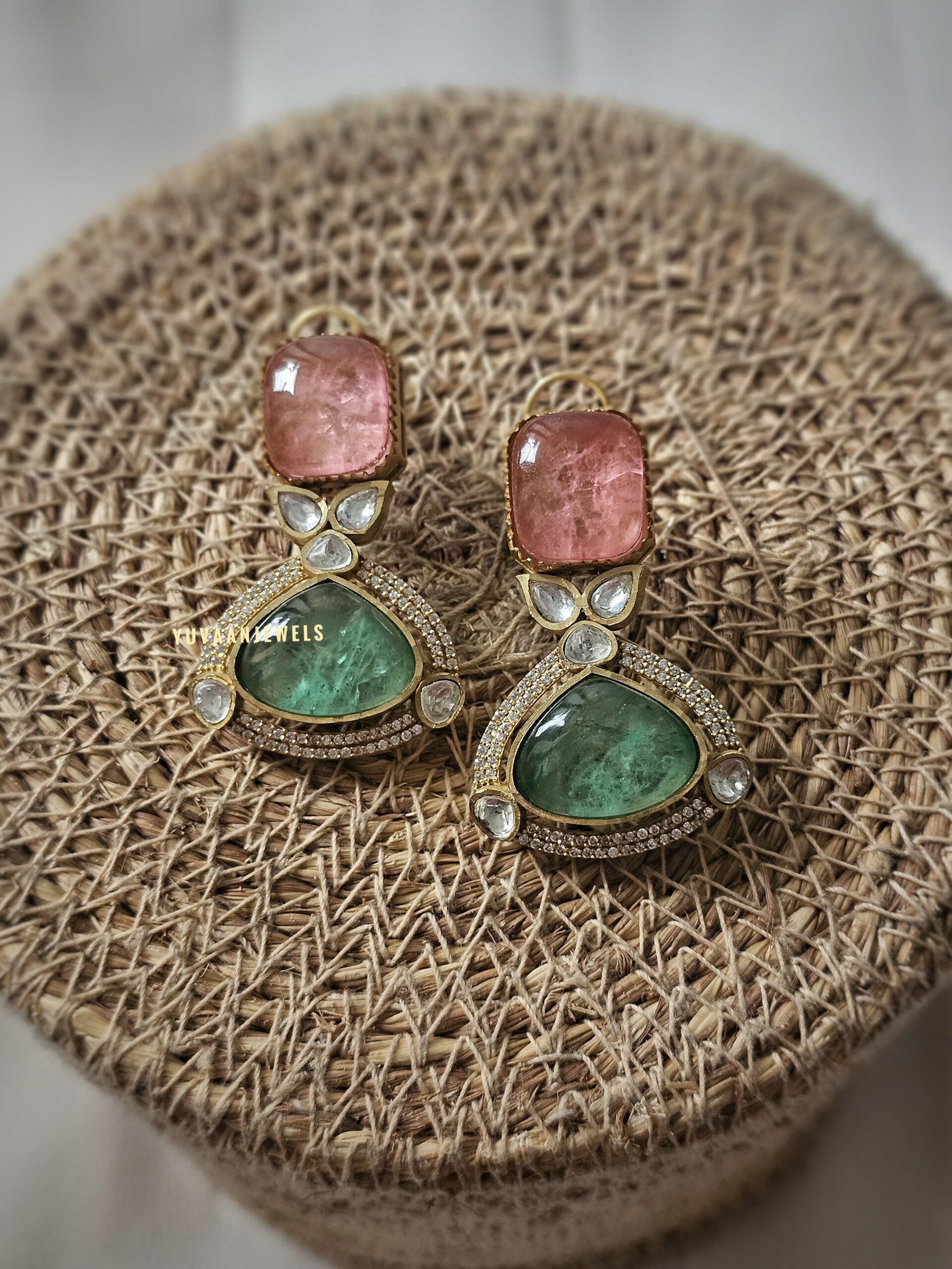 Naayad semi-precious stone earings Thumbnail