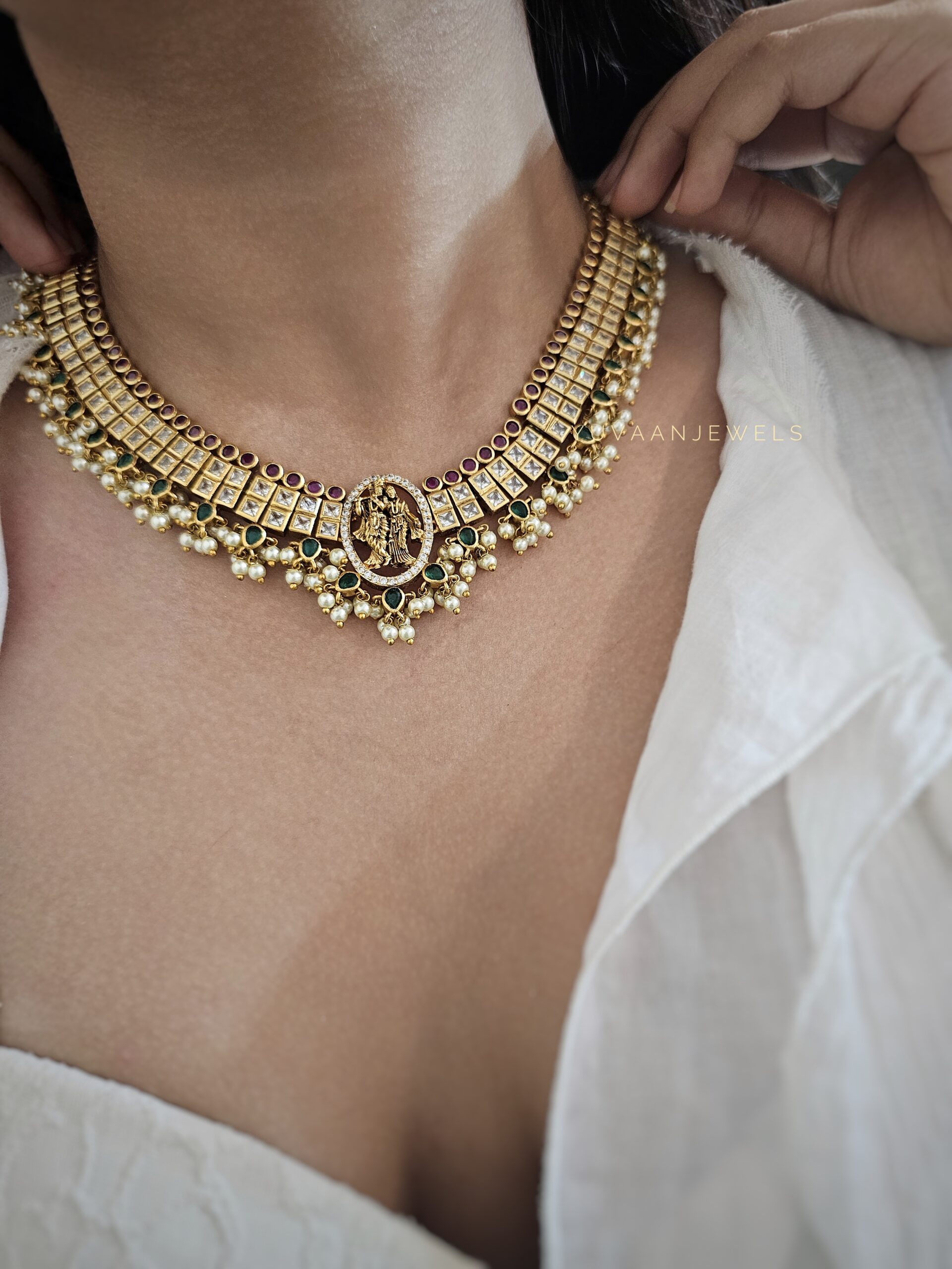 Bharghavi Handcrafted temple Necklace Thumbnail